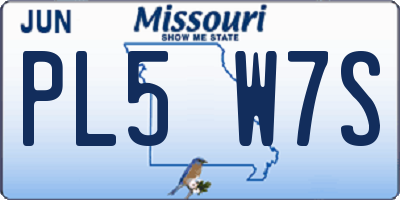 MO license plate PL5W7S