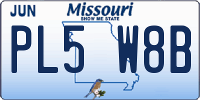 MO license plate PL5W8B