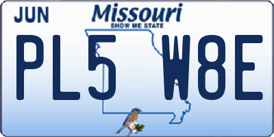MO license plate PL5W8E