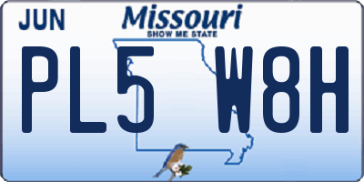 MO license plate PL5W8H