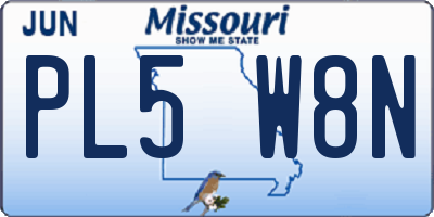 MO license plate PL5W8N