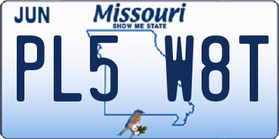 MO license plate PL5W8T