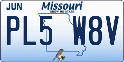 MO license plate PL5W8V