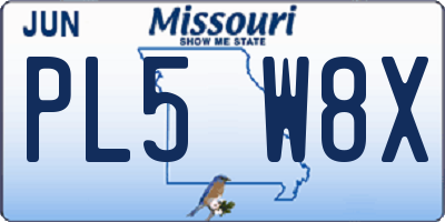 MO license plate PL5W8X