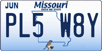 MO license plate PL5W8Y