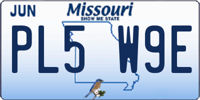 MO license plate PL5W9E