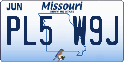 MO license plate PL5W9J