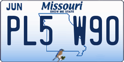 MO license plate PL5W9O