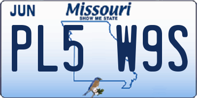 MO license plate PL5W9S