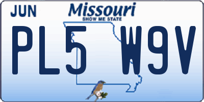 MO license plate PL5W9V