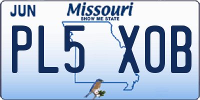 MO license plate PL5X0B