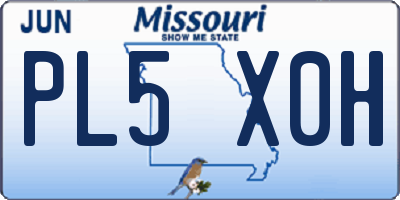 MO license plate PL5X0H