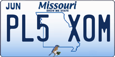 MO license plate PL5X0M