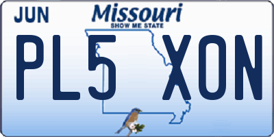 MO license plate PL5X0N