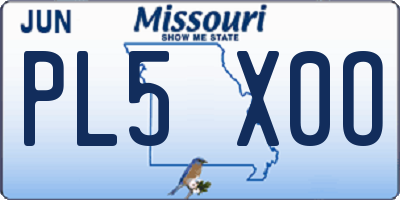MO license plate PL5X0O