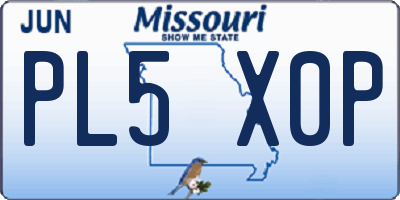 MO license plate PL5X0P