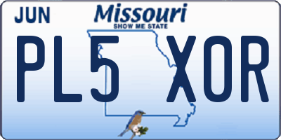 MO license plate PL5X0R