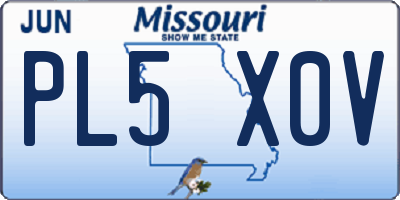 MO license plate PL5X0V
