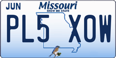 MO license plate PL5X0W