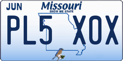MO license plate PL5X0X