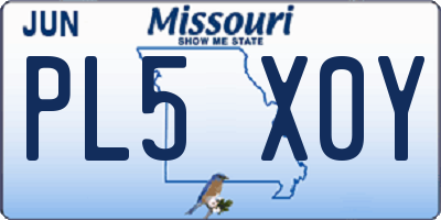 MO license plate PL5X0Y