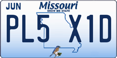 MO license plate PL5X1D
