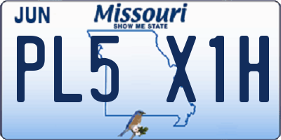 MO license plate PL5X1H