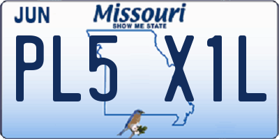 MO license plate PL5X1L
