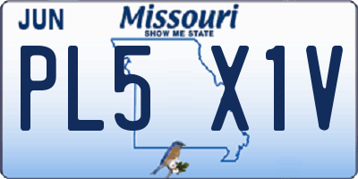 MO license plate PL5X1V