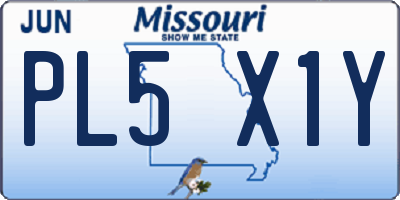 MO license plate PL5X1Y