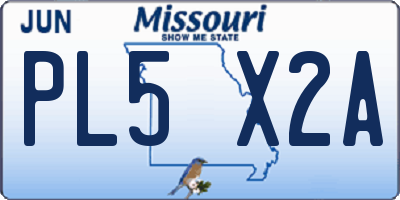 MO license plate PL5X2A