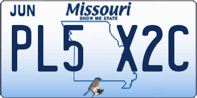 MO license plate PL5X2C