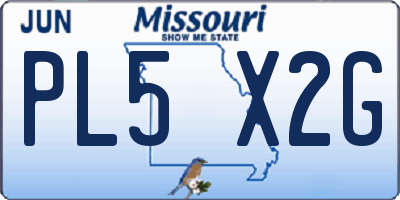 MO license plate PL5X2G