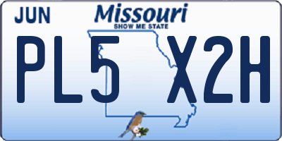MO license plate PL5X2H
