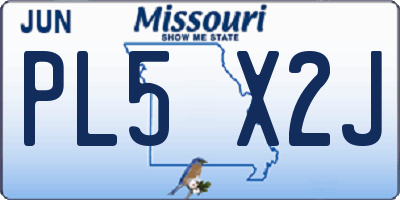 MO license plate PL5X2J