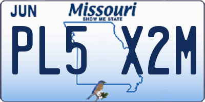 MO license plate PL5X2M