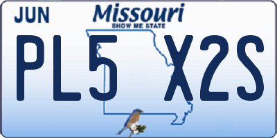 MO license plate PL5X2S
