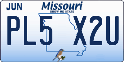 MO license plate PL5X2U