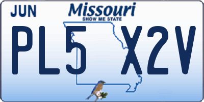 MO license plate PL5X2V