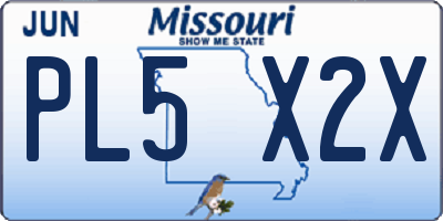 MO license plate PL5X2X