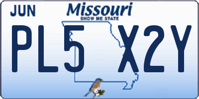 MO license plate PL5X2Y