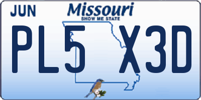 MO license plate PL5X3D