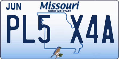 MO license plate PL5X4A