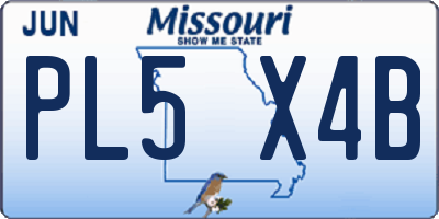 MO license plate PL5X4B