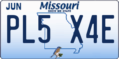 MO license plate PL5X4E