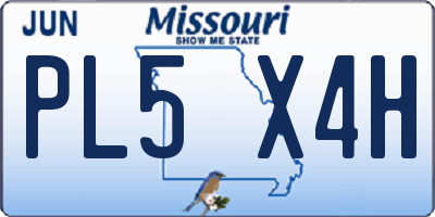 MO license plate PL5X4H
