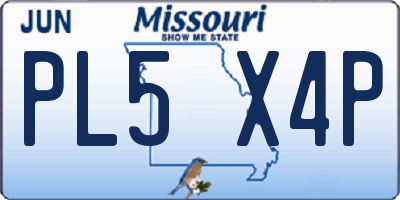 MO license plate PL5X4P