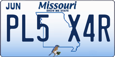 MO license plate PL5X4R