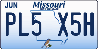 MO license plate PL5X5H