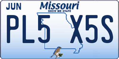 MO license plate PL5X5S